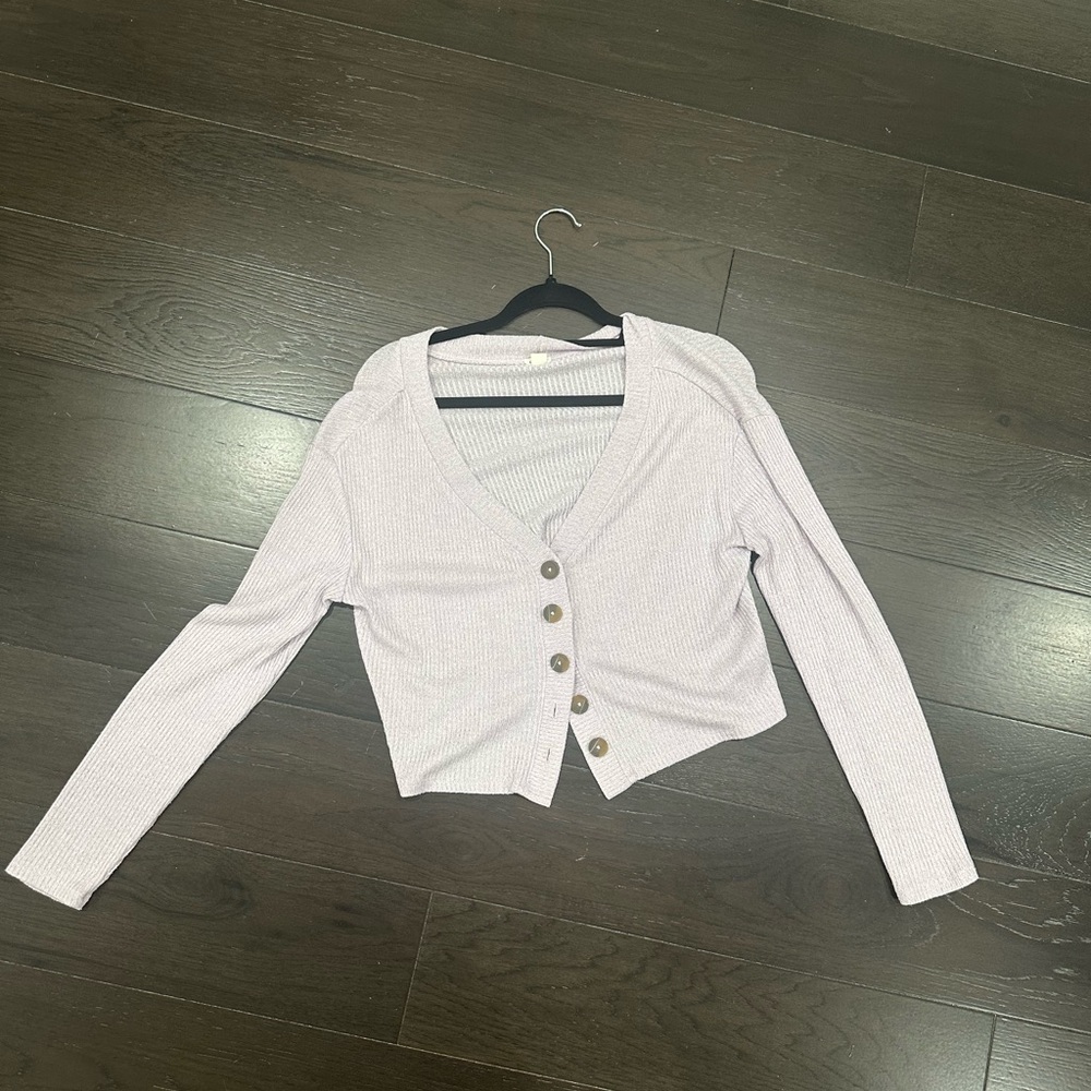 Garage Lilac Button-Up Cardigan